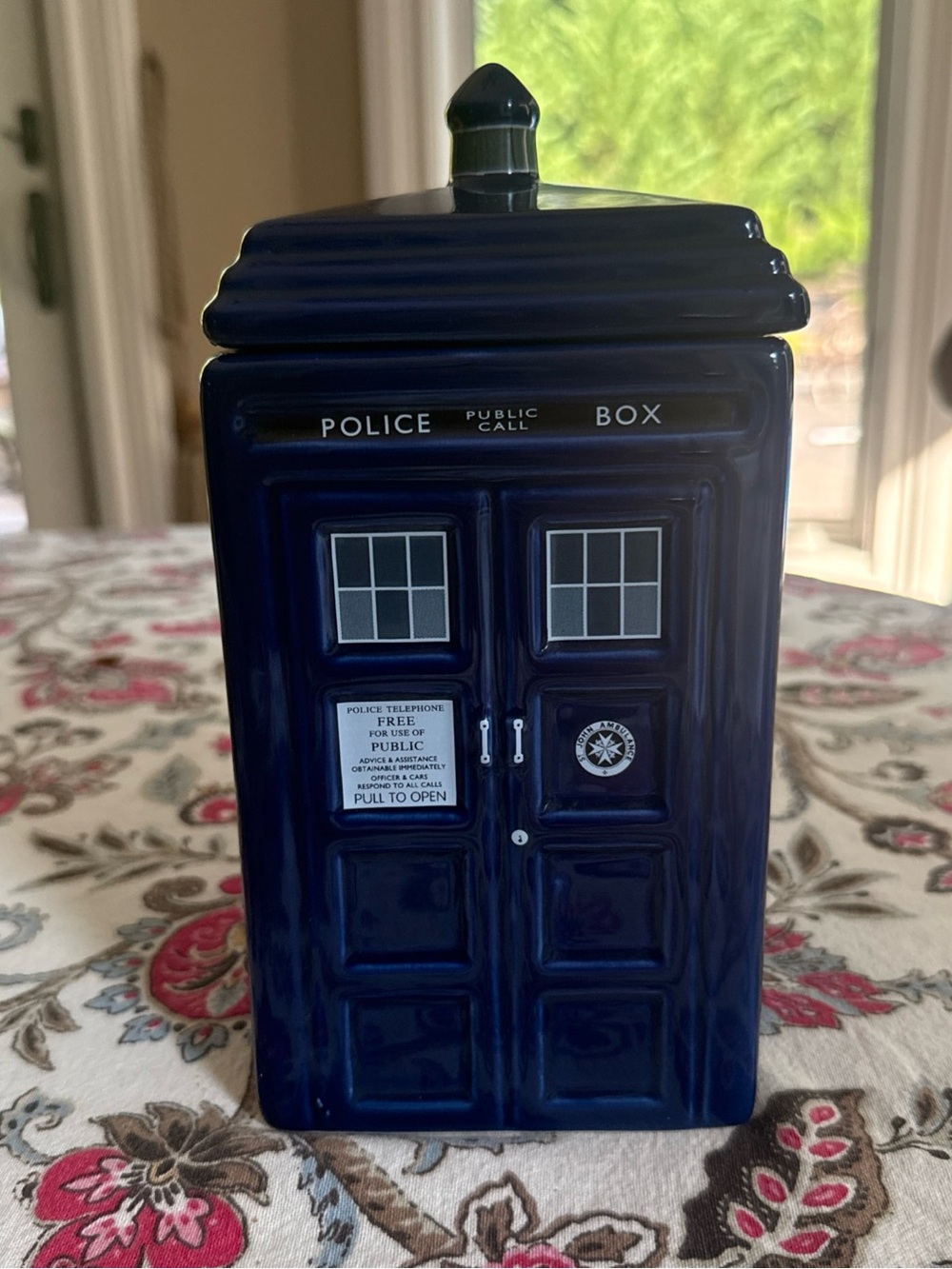 Police Public Call Box Dr. Who TARDIS Ceramic Cookie Jar